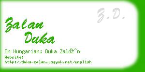 zalan duka business card